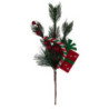 Set 10 Pick Plastica Pacco Regalo Rosso 27 cm Decorazione Natale