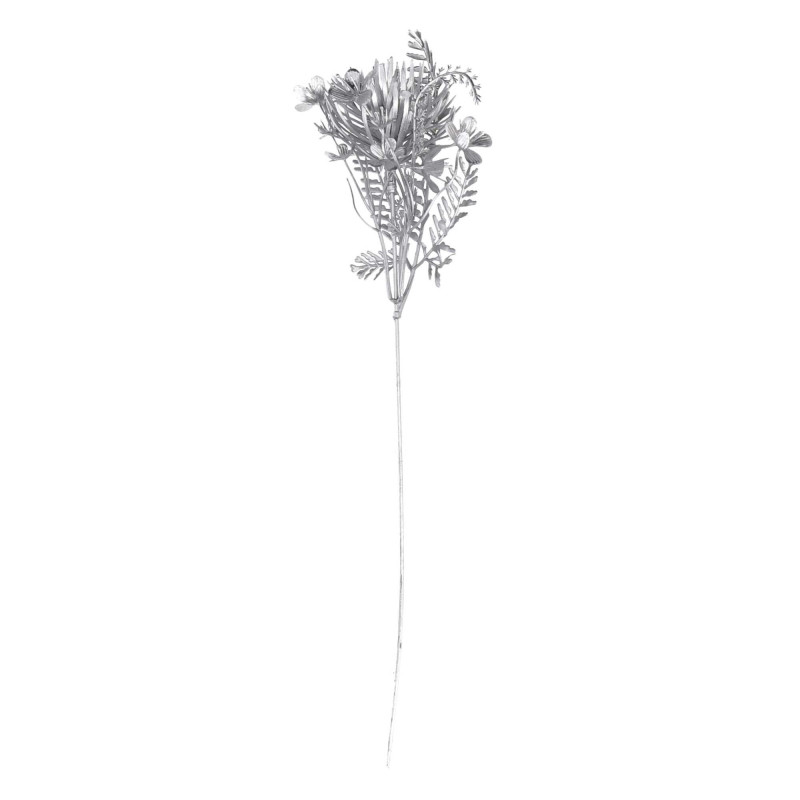 Set di 24 Rami Plastica Fiori Argento 35 cm Decorazione Casa