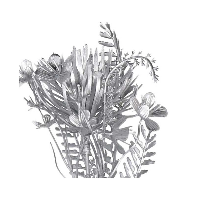 Set di 24 Rami Plastica Fiori Argento 35 cm Decorazione Casa