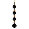 Set 4 Addobbi Albero Plastica Gemme Sfera Nero 30 cm Natale