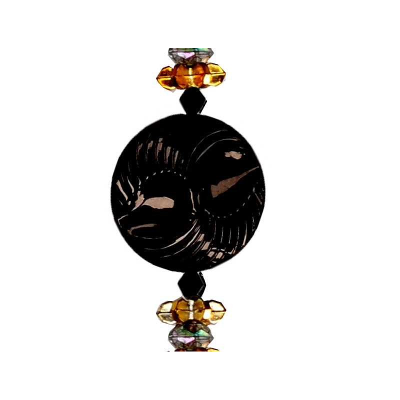 Set 4 Addobbi Albero Plastica Gemme Sfera Nero 30 cm Natale