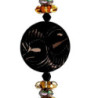 Set 4 Addobbi Albero Plastica Gemme Sfera Nero 30 cm Natale