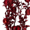 Set 2 Rami Plastica Sfere Rosso Decorazioni Natalizie