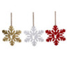 Set 3 Fiocchi di Neve Metallo Renna Ø30,5 cm 3 Colori Decorazione