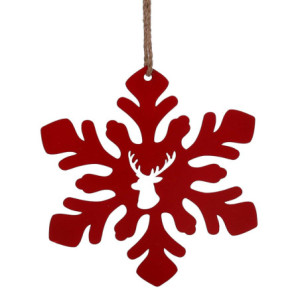 Zoom Set di 3 Fiocchi di neve metallo renna 3 colori assortiti cm ø30,5h0,5