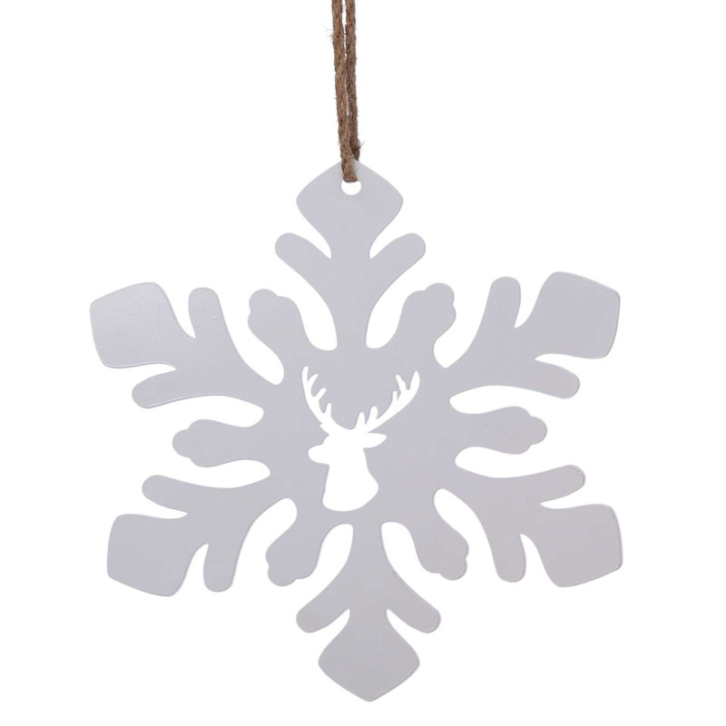 Set 3 Fiocchi di Neve Metallo Renna Ø30,5 cm 3 Colori Decorazione