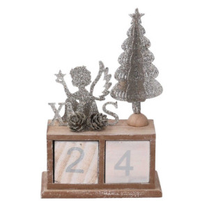 Zoom Set di 2 Calendari legno angelo argento cm 11x5,8h17
