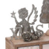 Set 2 Calendari Legno Angelo Argento 11x5,8x17 cm Natale