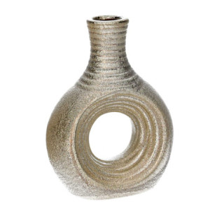Set 4 vasi ceramica champagne tondi Ø10,5xH14 cm giardino