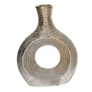 Zoom Set di 2 Vasi ceramica oro tondo cm 14x6h18,2