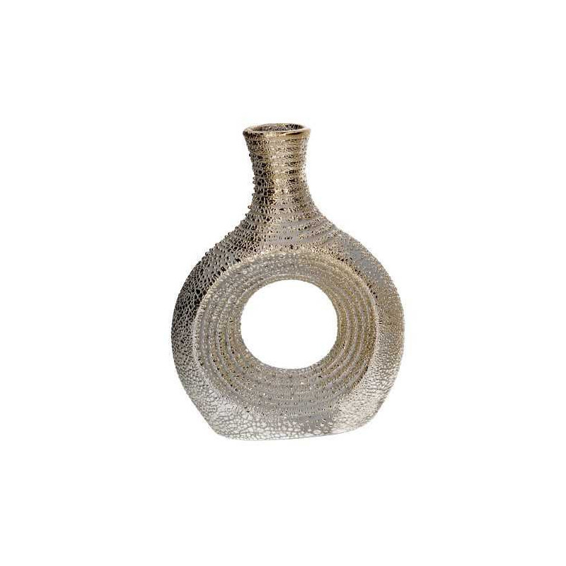 Set 2 vasi ceramica oro tondi Ø14xH18,2 cm giardino casa