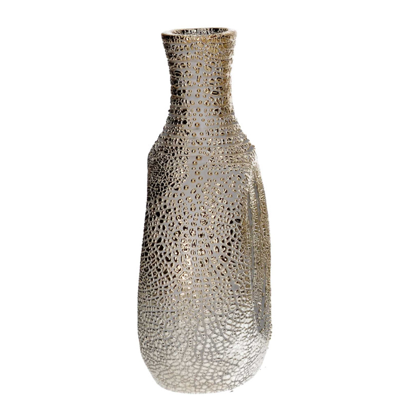 Set 2 vasi ceramica oro tondi Ø14xH18,2 cm giardino casa