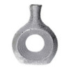 Set Di 2 Vasi Ceramica Argento Tondo Cm 14X6H18,2 | Fioriere
