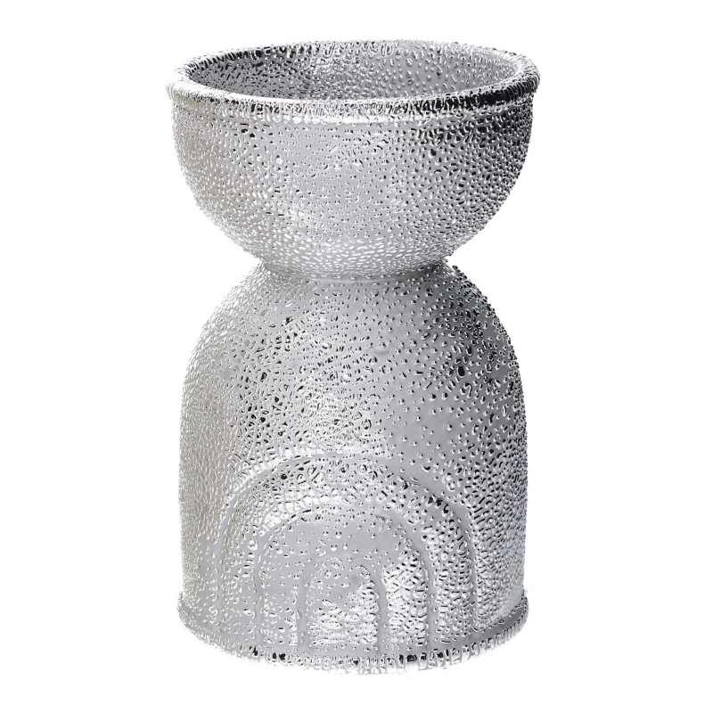 Set Di 2 Vasi Ceramica Arcobaleno Argento Tondo Cm Ø11,5H18,