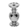 Set 2 Portacandele Ceramica Argento Ø9x18,5 cm Design Casa