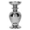 Set 2 Portacandele Ceramica Argento Ø9x18,5 cm Design Casa