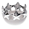 Set di 2 Svuotatasche Ceramica Stelle Bianco e Argento Design