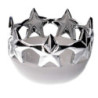 Set di 2 Svuotatasche Ceramica Stelle Bianco e Argento Design