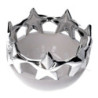 Set di 2 Svuotatasche Ceramica Stelle Bianco e Argento Design