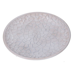 Set 4 Centrotavola Legno Bianco Ø29,5x3,5 cm Decorazioni Natale