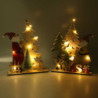 Set di 2 Babbi Natale Legno Rosso con LED 25,6 cm - Decorazioni