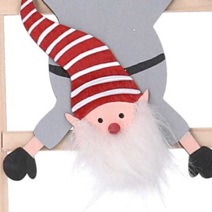 Zoom Set di 2 Gnomi legno su scala rosso 2 assortiti cm 13,5x1,3x40