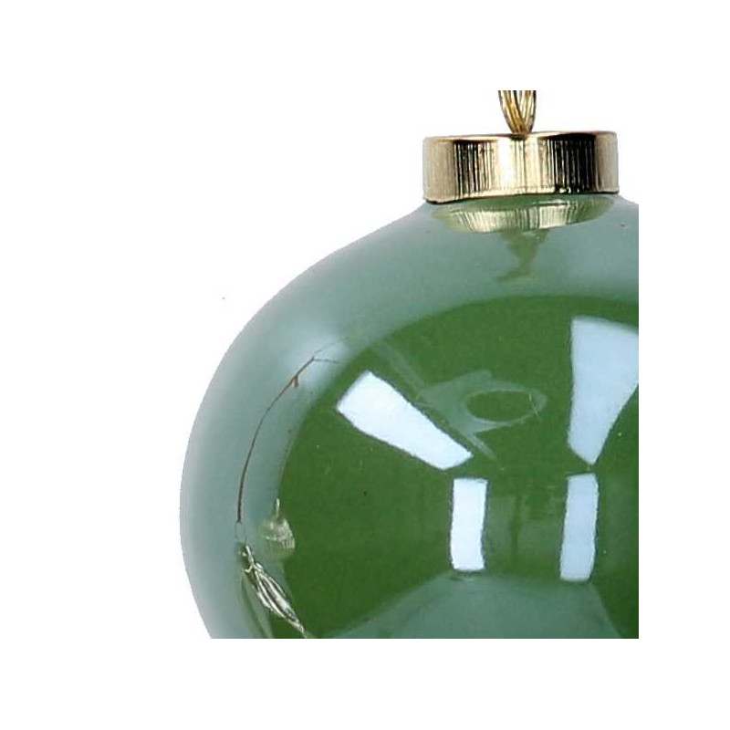 Set di 8 Sfere Ceramica Cipolla Verde Ø6,5x10,8 cm Natale