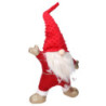 Gnomo Tessuto Rosso con LED 28x12x48 cm Decorazione Natalizia