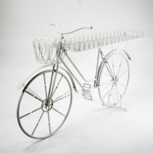 Espositore Metallo Bicicletta Bianco 186,7x66x113 cm Decorazione