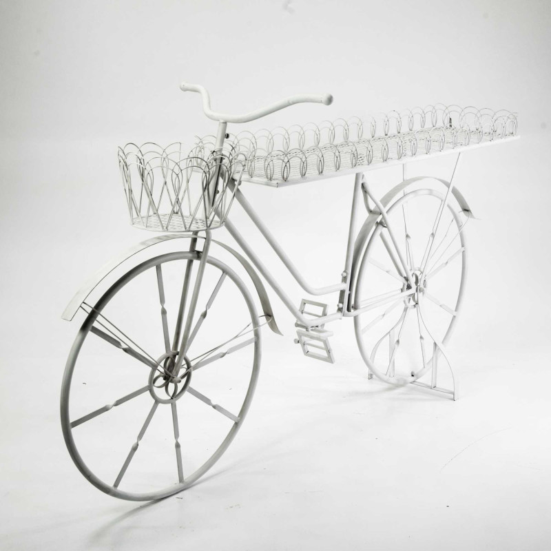 Espositore Metallo Bicicletta Bianco 186,7x66x113 cm Decorazione