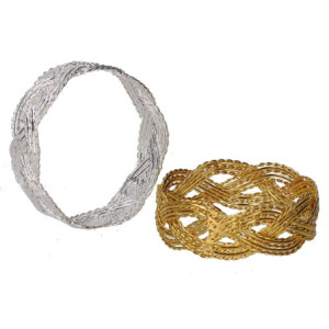 Zoom Set di 2 Portatovaglioli metallo confezione 6pz argento oro cm 12,5x11h5