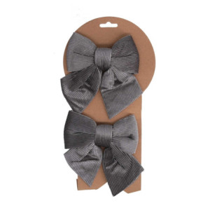 Set 6 Fiocchi Tessuto Argento 12x12 cm Decorazione Casa Natale
