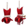 Set 6 Campanelli Metallo Pupazzo Rosso Ø6x14 cm Natale