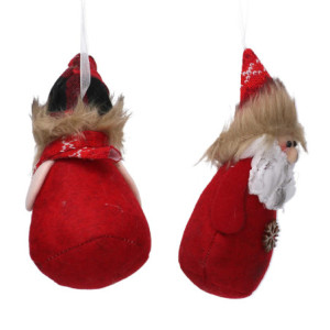 Zoom Set di 6 Addobbi per albero tessuto rosso 2 assortiti cm 10x6,5x20