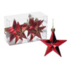 Set di 6 Stelle Rosse in Plastica per Albero di Natale