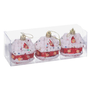 Set 6 Casette Plastica Rosso 17,4x5,8x5,8 cm Decorazioni Natale