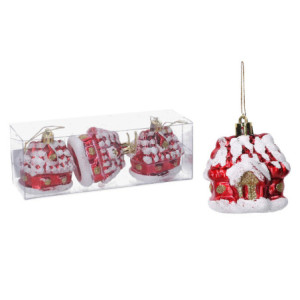 Set 6 Casette Plastica Rosso 17,4x5,8x5,8 cm Decorazioni Natale