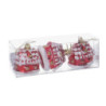 Set 6 Casette Plastica Rosso 17,4x5,8x5,8 cm Decorazioni Natale