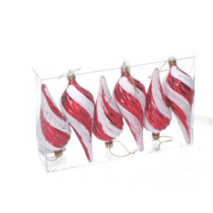 Zoom Set di 4 Sfere plastica goccia confezione 6 pz rosso cm 24,5x14x4,5