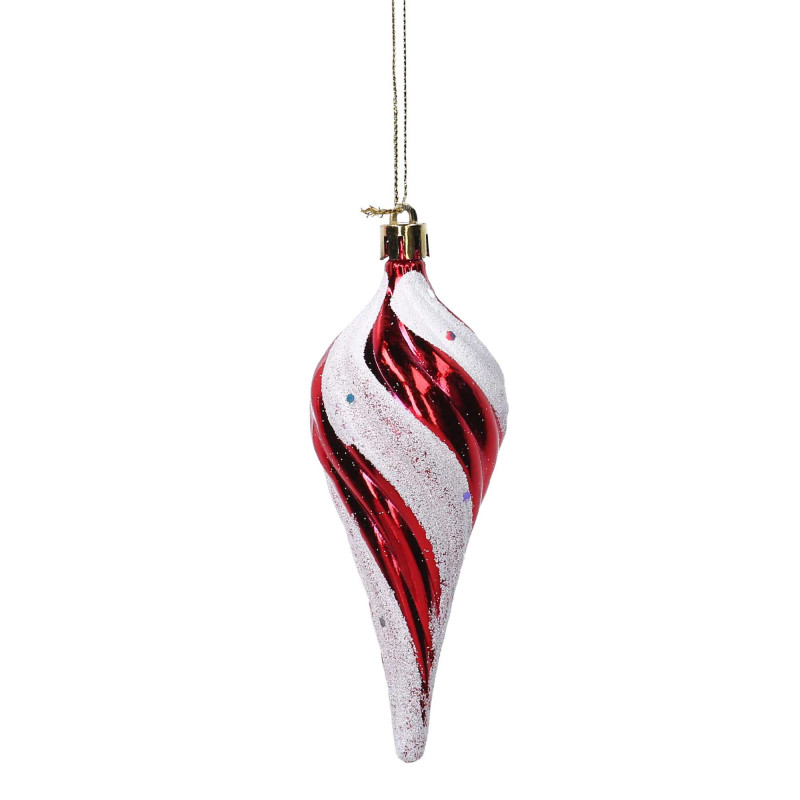 Set di 4 Sfere Plastica Goccia Rosso 24x14x4,5 cm Decorazioni