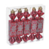 Set 6 Caramelle Plastica Rosso 12,5x12,5x2,7 cm Natale