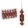 Set 4 Caramelle Plastica Rosso 20x12x3,5 cm Decorazioni Natale