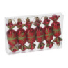 Set 4 Caramelle Plastica Rosso 20x12x3,5 cm Decorazioni Natale