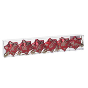 Zoom Set di 6 confezioni Stelle plastica 6 pz rosso cm 28,5x5,5x2