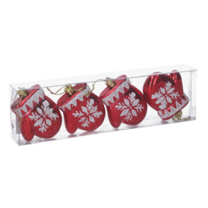 Zoom Set di 6 Guanti plastica confezione 4 pz rosso cm 25x7x3