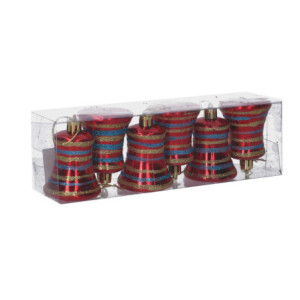Zoom Set di 6 confezioni Campane plastica 6 pz rosso cm 21,5x6,5x5,5