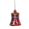 Set 6 Campane Plastica Rosso 21,5x6,5x5,5 cm Decorazioni Natale