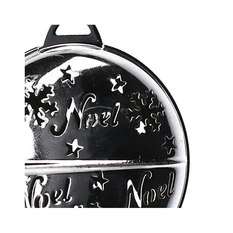 Set di 6 Sfere Metallo Argento 9x2,7x10 cm Decorazioni Natale