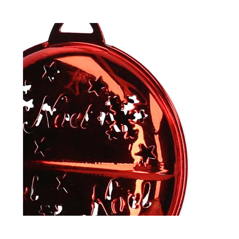 Set di 6 Sfere Metallo Rosso 9x10-19 cm Decorazioni Natalizie