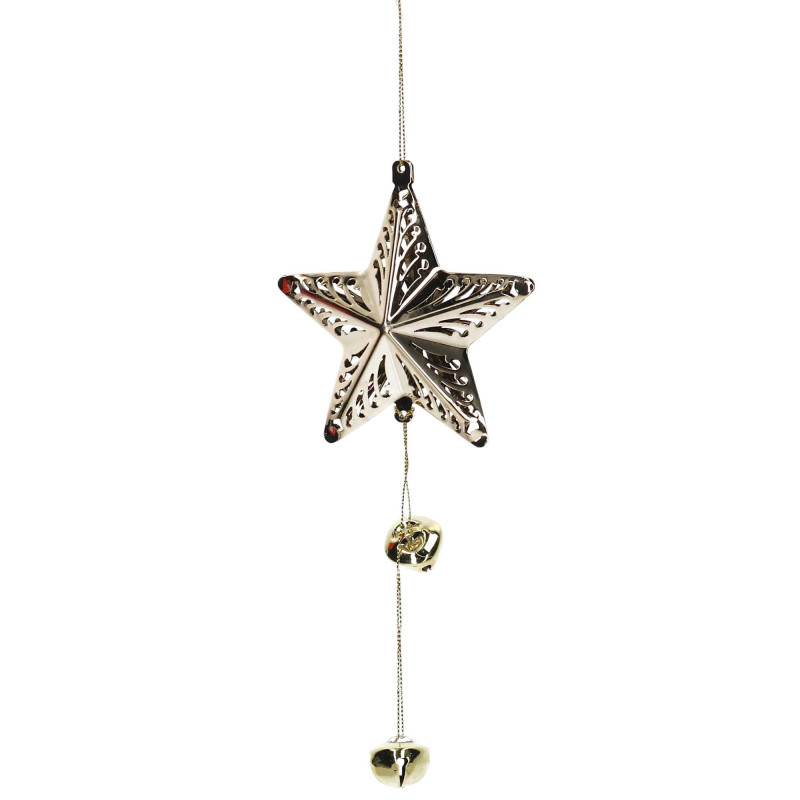 Set di 6 Stelle Metallo Oro 11-19-25 cm Decorazioni Natale